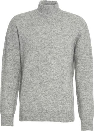 Roberto Collina Heathered High-Neck Pullover With Ribbed Trims