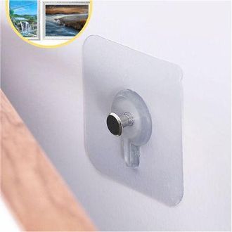 OEM Ulisem Juego De 4 Piezas De Perchas Autoadhesivas Autom&aacute;ticas Con Marco Transparente Ultrarresistente Para Toallas Y Batas De Ba&ntilde;o. No Requiere Perfor