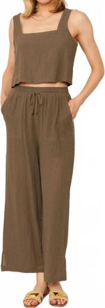 En Cr&egrave;me Kanelbullar Top And Pants Set In Olive