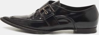 N&deg;21 N21 Black Leather Crystal Embellished Buckle Loafers