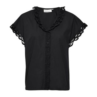 Karen by Simonsen Meteorite Lace Trim Blouse - female - Karen by Simonsen - Blouses - Black - 2XS - Blouses & Shirts