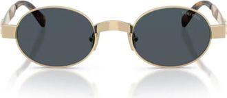 Miu Miu Gold Miu Miu Metal Oval Sunglasses