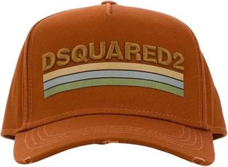 Dsquared2 Baseball Cap - Heren - Petten - Oranje - ONE Size - Katoen - Accessoires