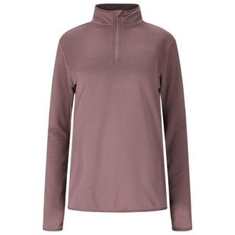 ENDURANCE Vironic Waffle Melange Loose Fit Midlayer Fleecepullover f&uuml;r Damen | braun