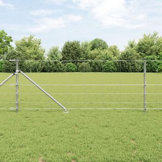 Berkfield Home Field Fence 0.8x25 m Galvanised Steel in Silver