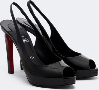 Christian Louboutin Lady Fanny patent leather slingback pumps