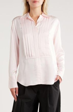 A.L.C. Camden Pleated Long Sleeve Button-Up Shirt in Mauve Moon at Nordstrom Rack, Size 2