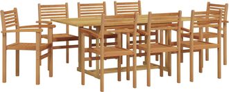 vidaXL Conjunto De Comedor De Jard&iacute;n 9 Uds. Marr&oacute;n Vidaxl