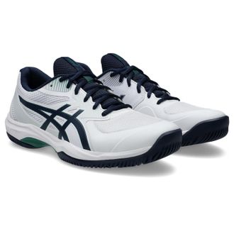 Asics Tennisschuh ASICS GAME FF, Herren, Gr. 44, weiss (wei&szlig;, midnight), Synthetik, Schuhe Tennisschuh, Multicourt-Schuh, Allcourt-Schuh