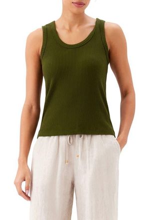 Karen Kane Scoop Neck Rib Tank in Olive at Nordstrom, Size X-Large