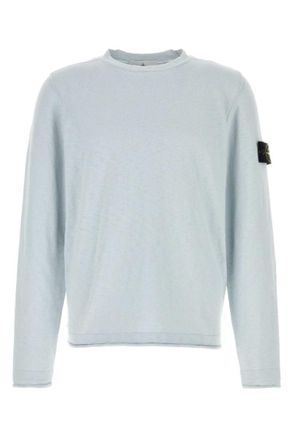 Stone Island Sky Blue Logo Sweaters