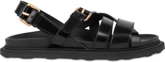Moschino Flat Sandals with Adjustable Ankle Strap