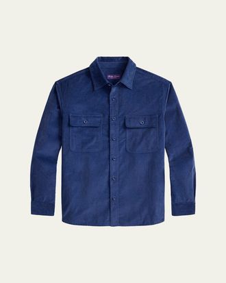 Ralph Lauren Purple Label Mens Sea Island Cotton Corduroy Button-Down Shirt