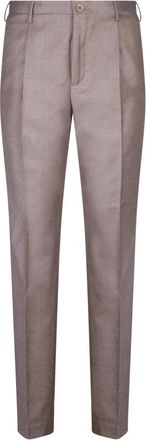 Incotex Beige Wollen Broek voor Mannen - Heren - Slim Fit Broeken - Beige - M - Wol - Broeken