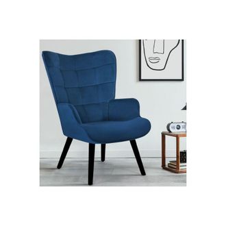 IDMarket Idmarket - Sillón escandinavo ania de terciopelo azul