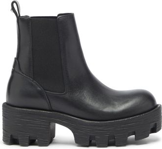 Diesel D-Hammer - Chelsea boots in leather with lug sole - Boots - Woman - Black