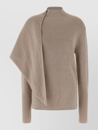 Entire studios asymmetric wrap sweater long sleeves mock neck