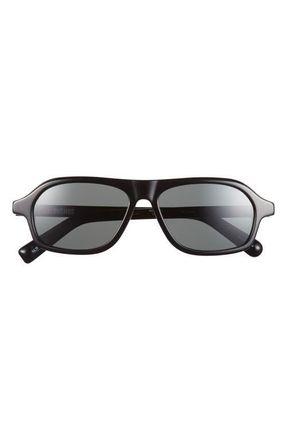 Jacquemus Polarized Pilot Sunglasses in Black/Light Gold/Grey at Nordstrom