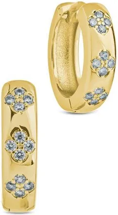 Sterling Forever Aisha Cubic Zirconia Star Huggie Hoop Earrings in Gold at Nordstrom Rack
