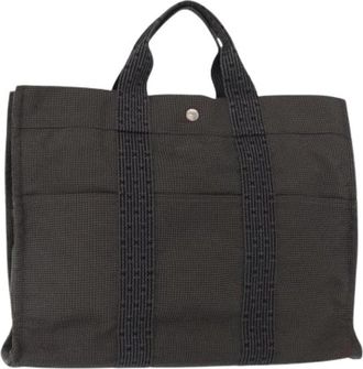 Herm&egrave;s Pre-owned Canvas Tote Bag - Dames - Vintage Shopper - Grijs - ONE Size - Vintage