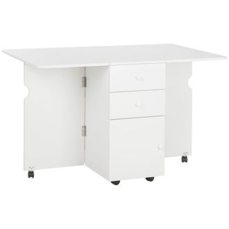 HOMCOM Mesa plegable cocina 120x80x75 cm blanco
