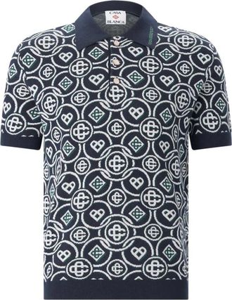 Casablanca Monogram Polo Shirt - Heren - Polos - Veelkleurig - XL - Katoen - Tops