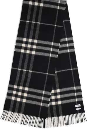 Burberry Womens Embroidered Cashmere Scarf Black-Calico Kashmir-Capra Hircus Black/calico Kashmir/capra Scarfs