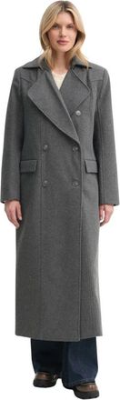 Gestuz Ppya-Kpd 03M Double-Breasted Coat - Dames - Mantel - Grijs - S - Wol - Jassen