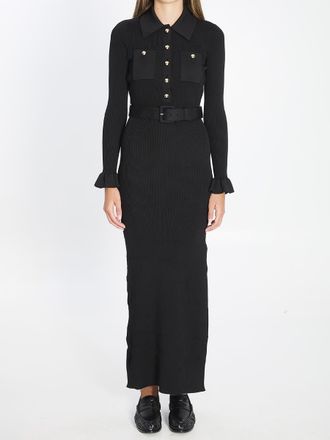 Self Portrait Ribbed Maxi Dress