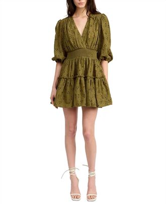 En Saison Lennox Mini Dress In Basil