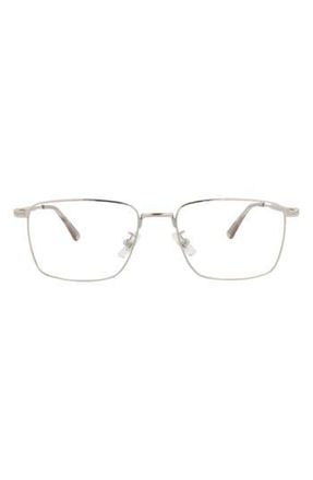 Montblanc 54mm Square Optical Glasses in Silver Silver Transparent at Nordstrom Rack