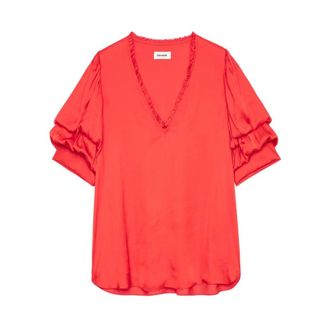 Zadig&Voltaire Taste Satin Top - - Blouses & Shirts - Donna - Rosso - L