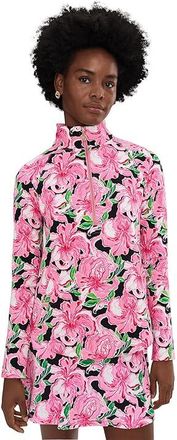 Lilly Pulitzer UPF 50+ Skipper Popover Womens Long Sleeve Pullover Onyx : XXS, Cotton/Polyester/Rayon