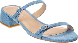Stuart Weitzman Ginger Xtal Block 35 Denim Sandal