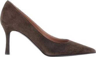 Pollini Schoenen, Dames, Bruin, 41 EU, Leer, Suede High Heel Pumps
