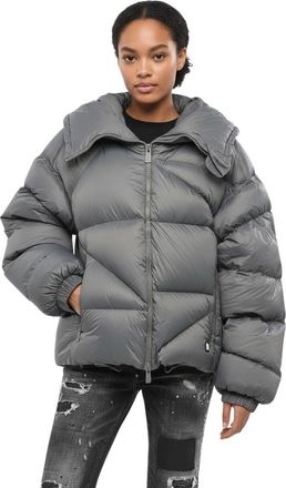 Bacon Grey Quilted Hood Jacket