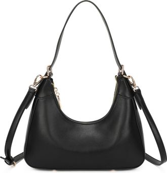 Generic Womens Brown Shoulder Bag, Hobo Handbag with Adjustable Strap, Small Everyday Purse for Work, Casual & Evening Use (Black)