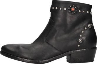 Strategia A5703 Leren Enkellaarsjes - Dames - Cowboylaarzen - Zwart - 41 EU - Leer - Schoenen