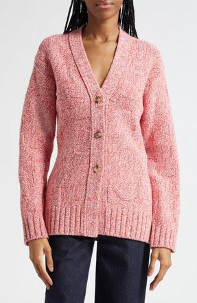 Marimekko Aamu Unikko Wool Cardigan in Red Melange at Nordstrom, Size Xx-Small