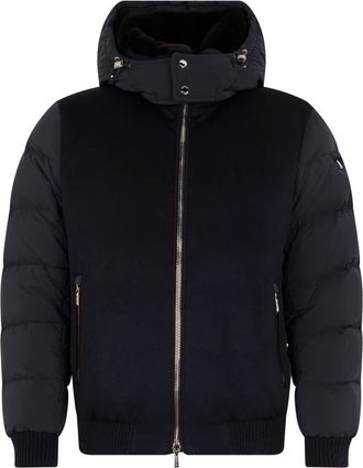Moorer Impero Jacket - Heren - Gewatteerde jassen - Blauw - L - Kasjmier - Jassen