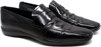Prada Sport Black Leather Slip On Loafers Size 43.5