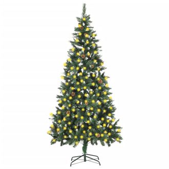 vidaXL &Aacute;rbol De Navidad Artificial Iluminado Con Luces Y Pi&ntilde;as 210 Cm Vidaxl