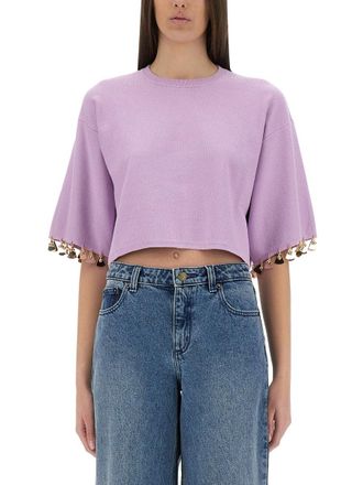 Paco Rabanne Knit Crop T-Shirt