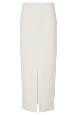 Federica Tosi Beige Deep Front Slit Polyester Long Evening Dress