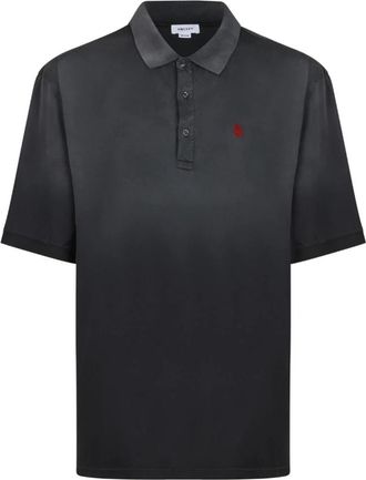 Alexander McQueen Zwarte Polo Shirt met Skull Borduurwerk - Heren - Polos - Zwart - S - Katoen - Tops