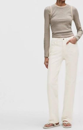 lululemon Easy Five Mid-Rise Relaxed Straight Pant In Light Ivory