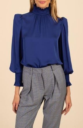 Trina Turk Nisha Smocked Top in Bengal Blue at Nordstrom Rack, Size X-Small