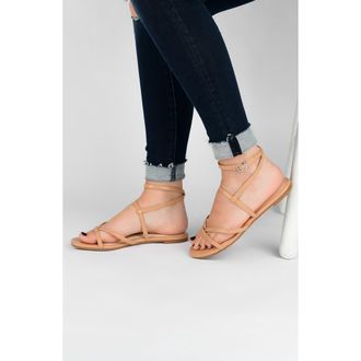 Journee Collection Serissa Ankle Strap Sandal in Tan at Nordstrom Rack, Size 6.5