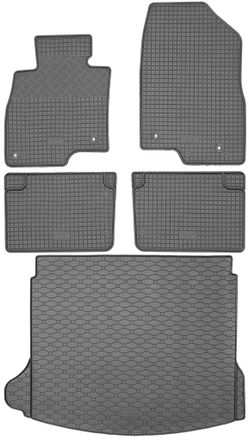 OEM Mazda 3 Iii Hatchback De 09.2013 A 02.2019 Set - Alfombrillas De Goma Para Coche + Alfombrilla Para Maletero