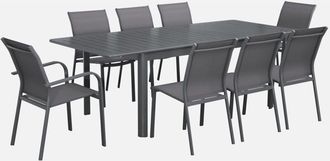 Sweeek Mesa De Jard&iacute;n Extensible De Aluminio Con 8 Sillas